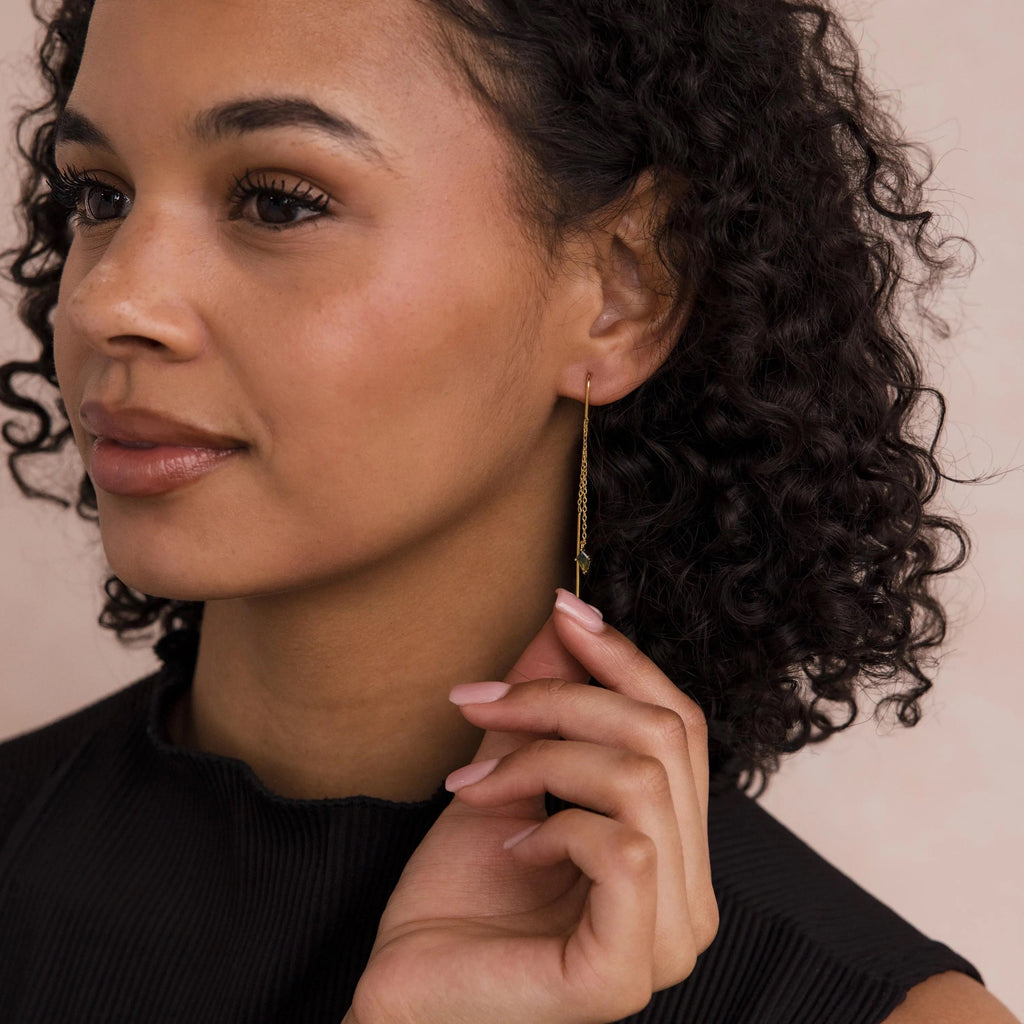 Agate Threader Earrings