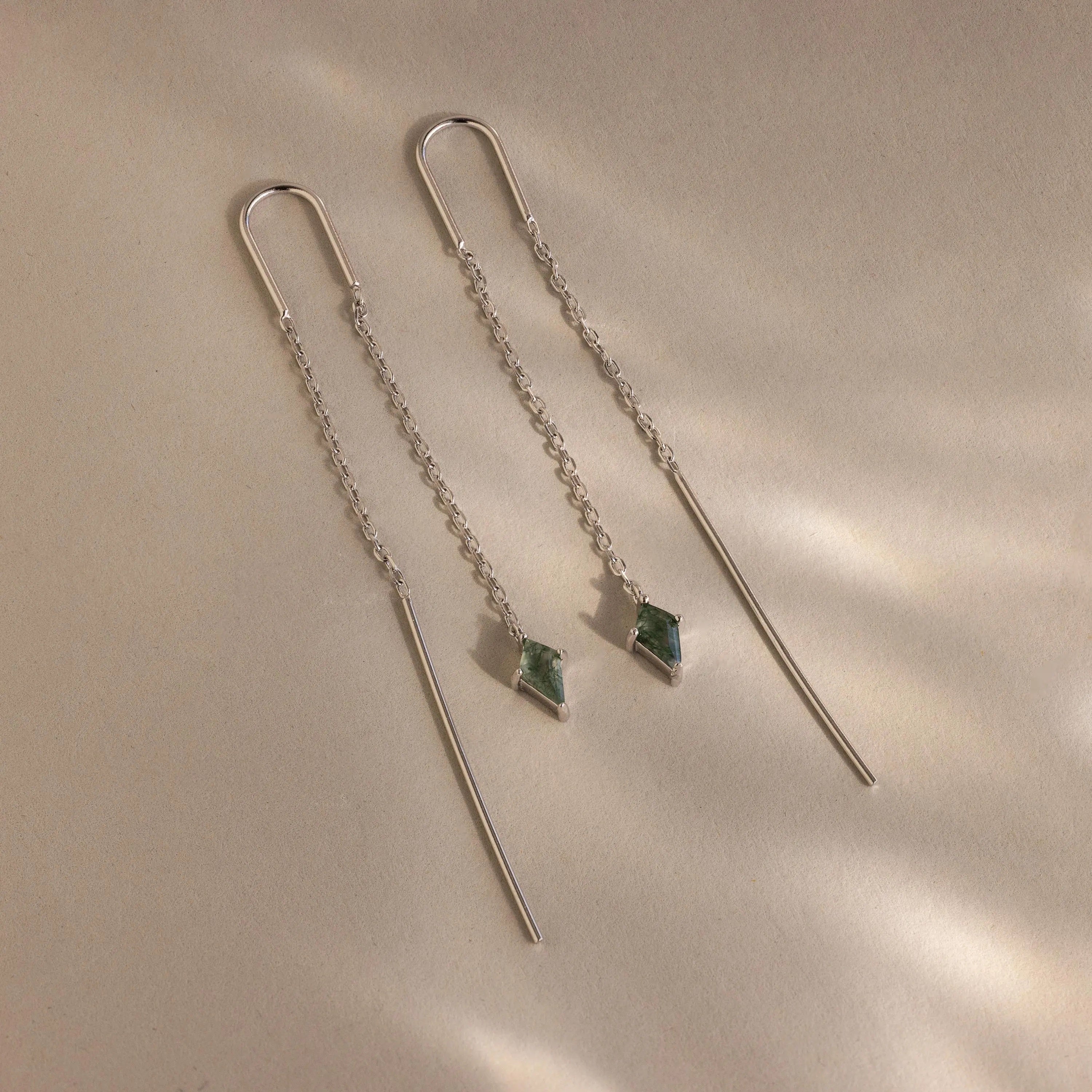 Agate Threader Earrings