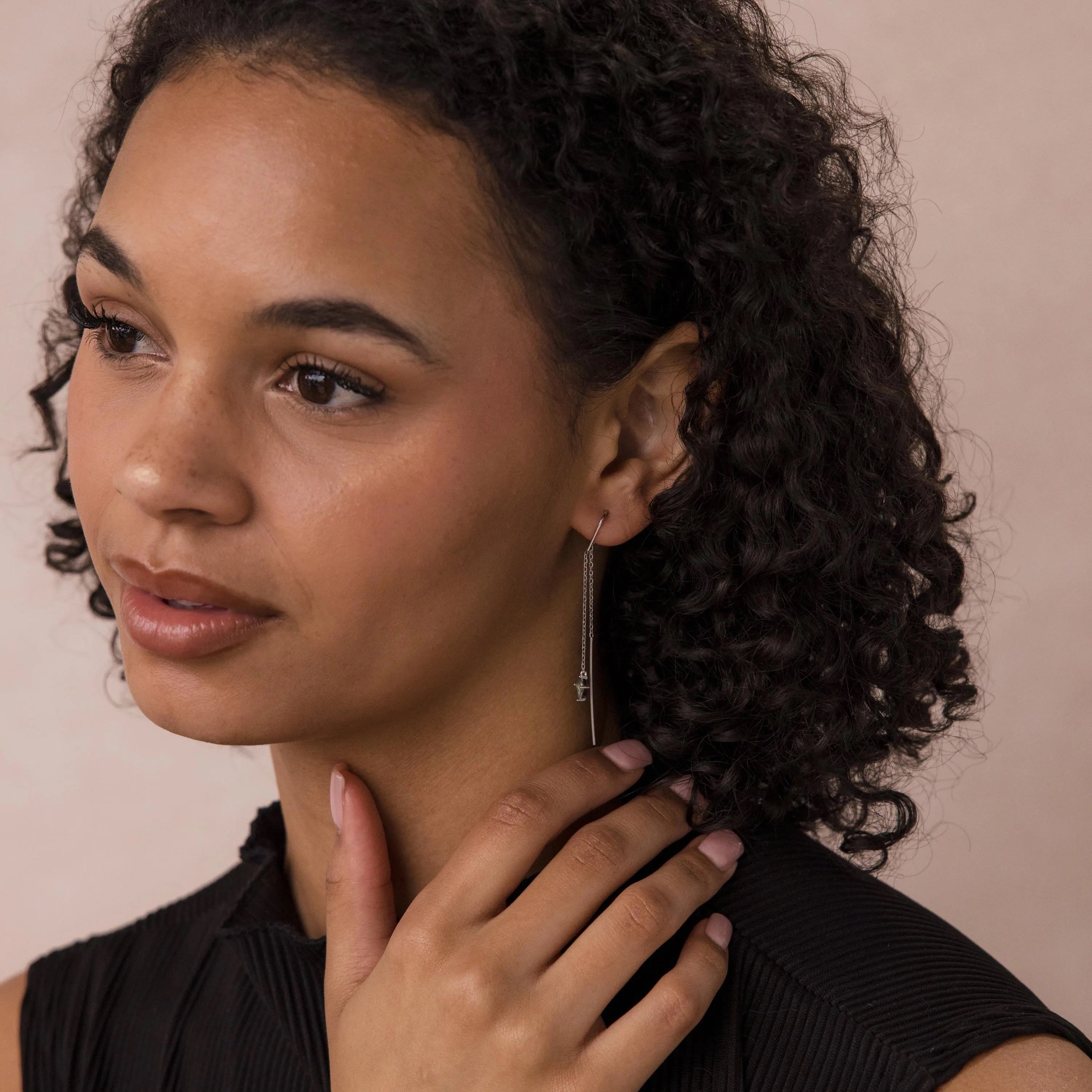 Agate Threader Earrings