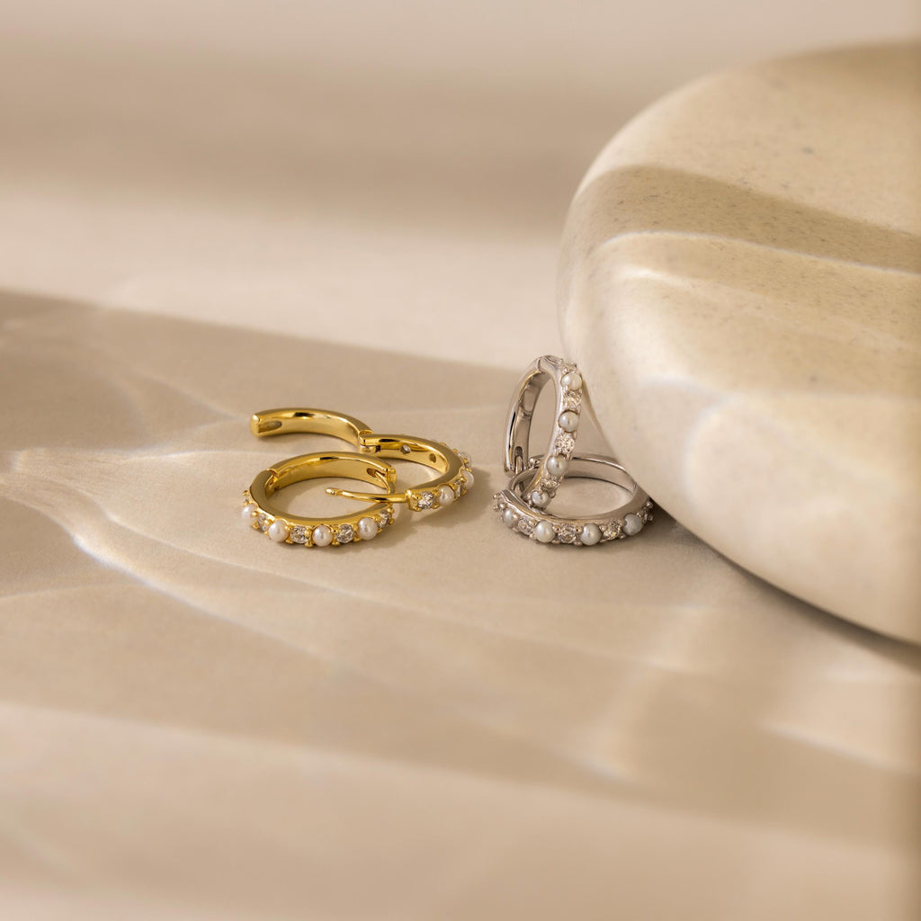 Pave Pearl Huggies