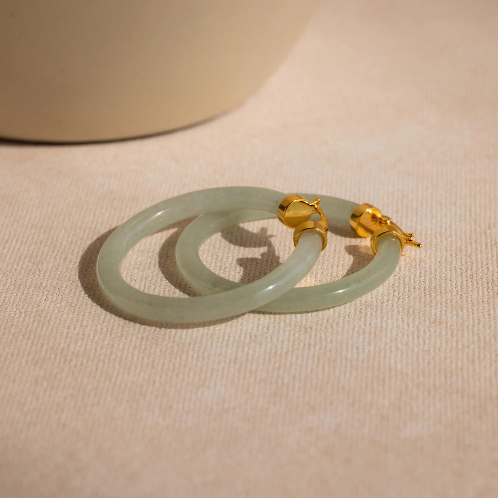 Large Jade Hoops