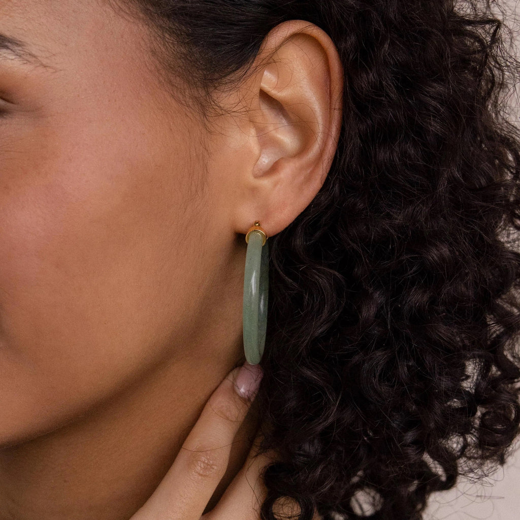 Large Jade Hoops