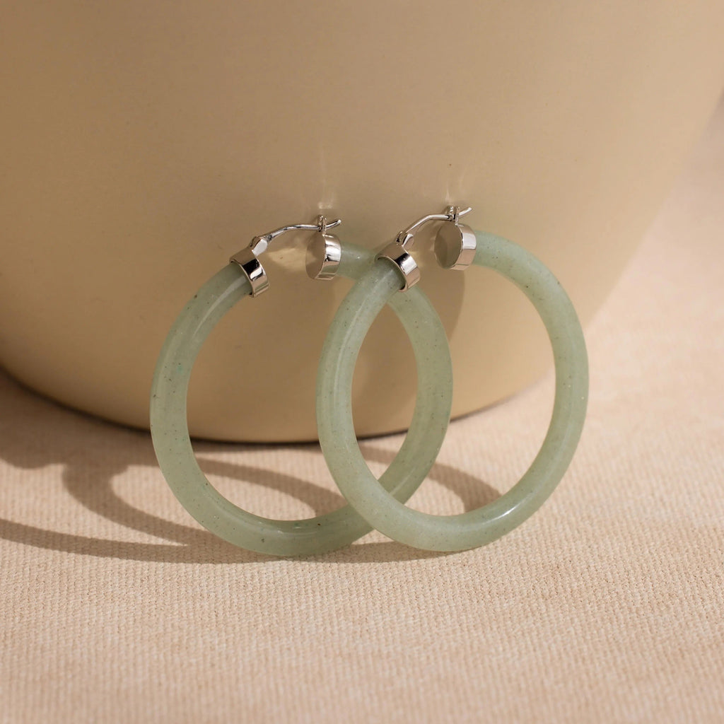 Large Jade Hoops