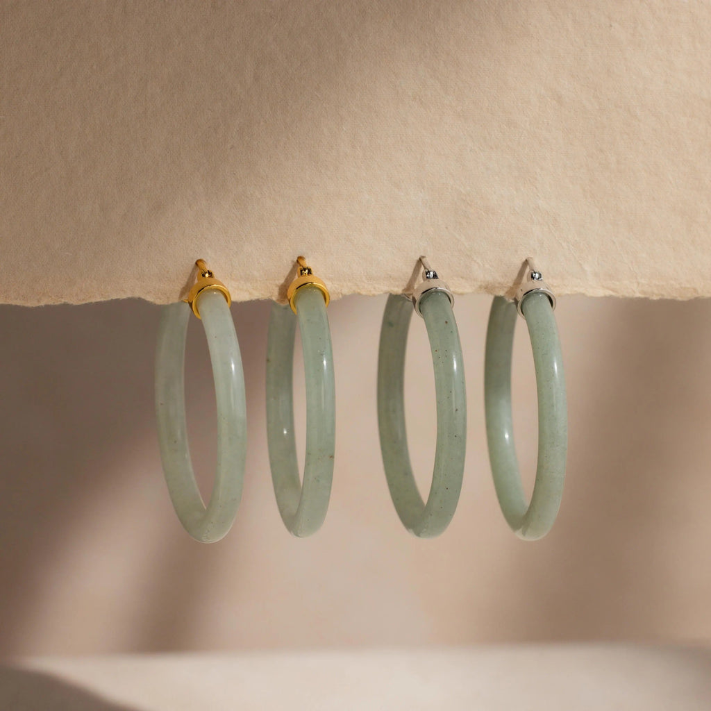 Large Jade Hoops