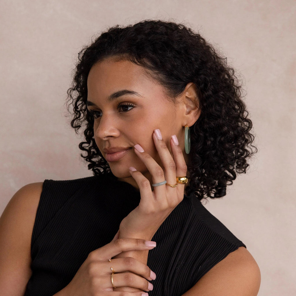 Large Jade Hoops