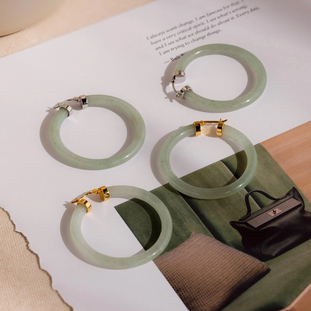 Large Jade Hoops