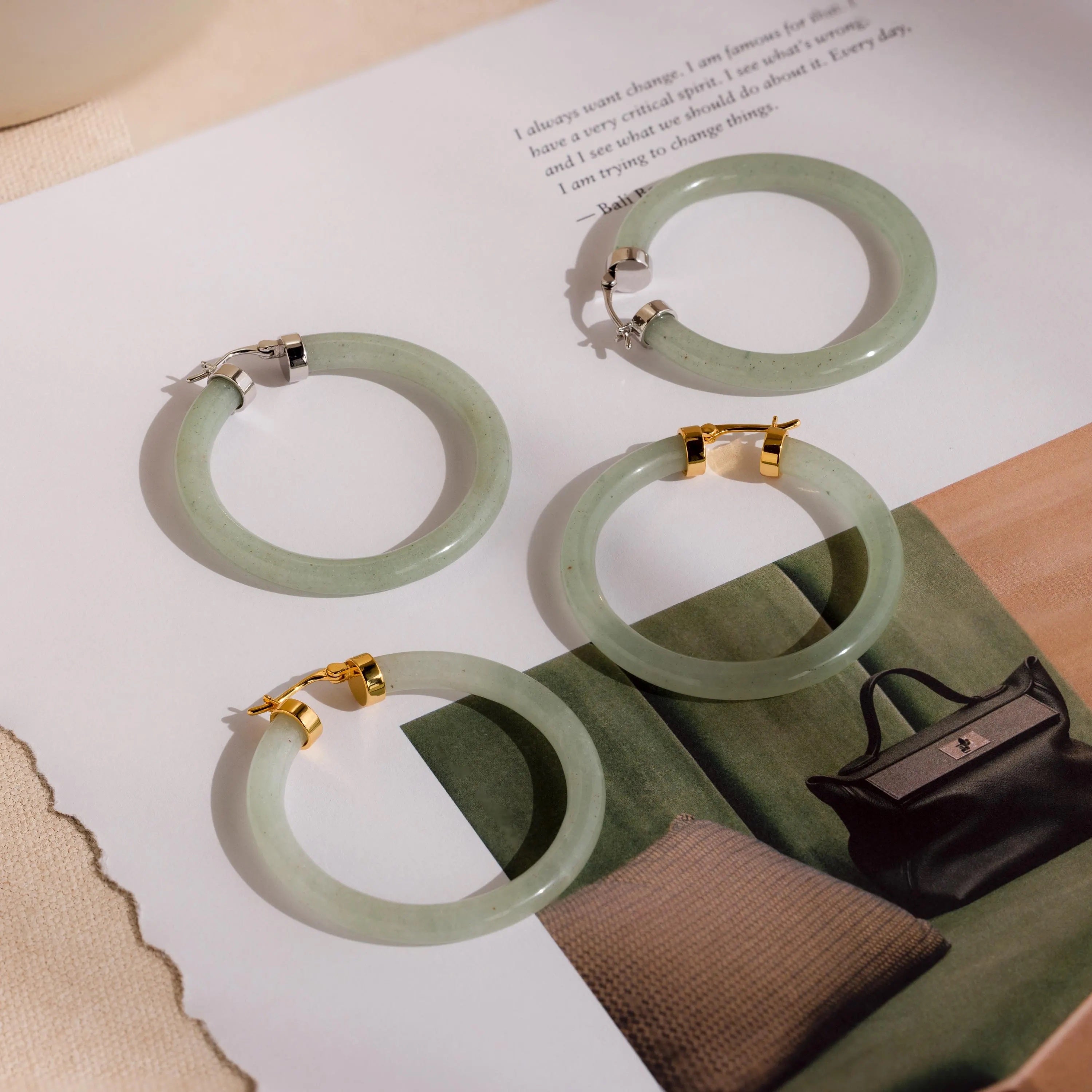 Large Jade Hoops