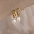 Twisted Pearl Hoops