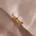 Rose Ribbon Studs