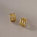 Triple Loop Huggie Earrings