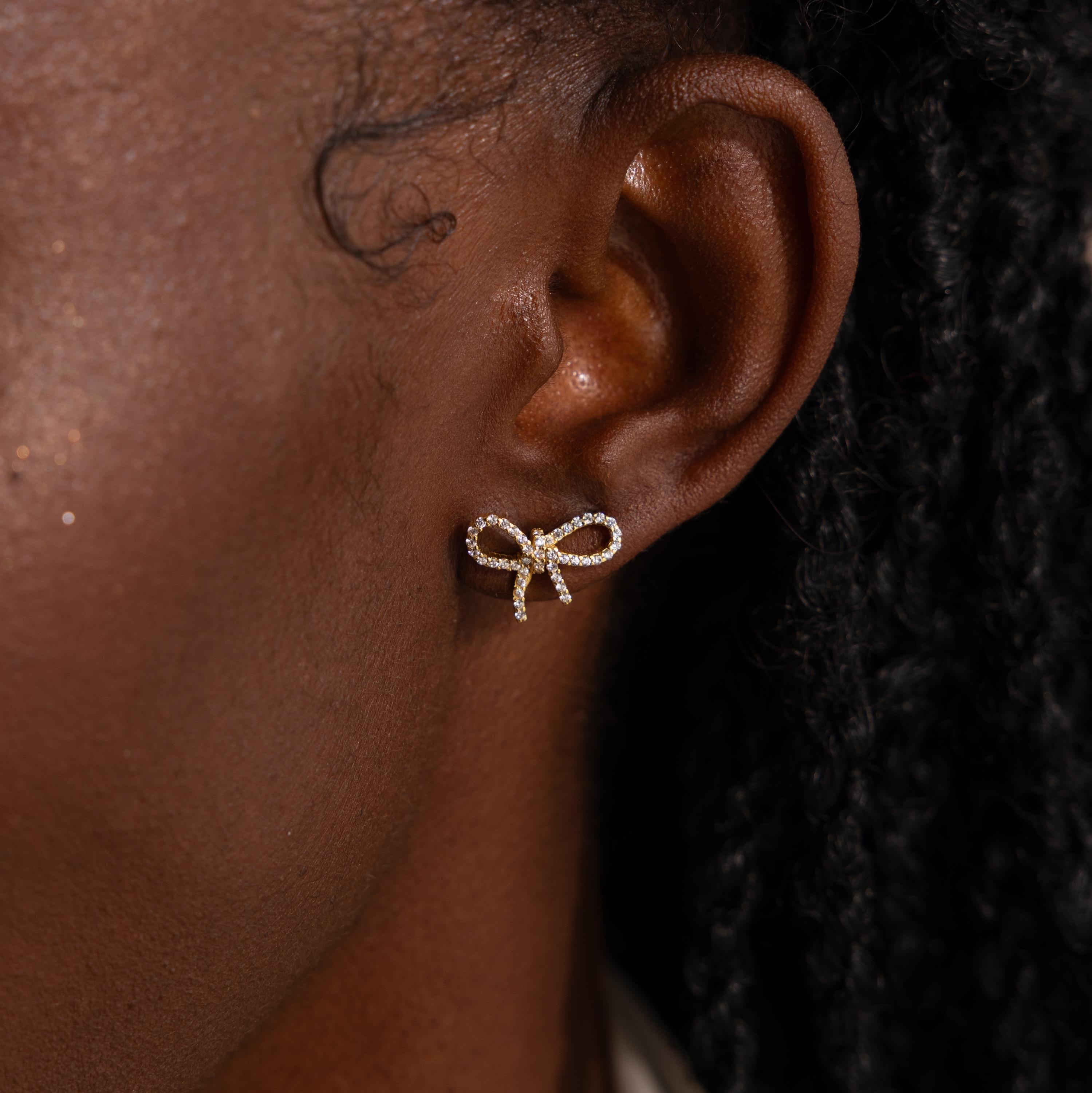 Pave Bow Studs