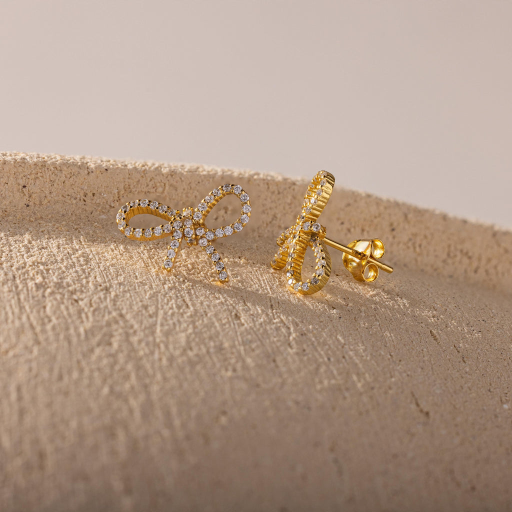 Pave Bow Studs