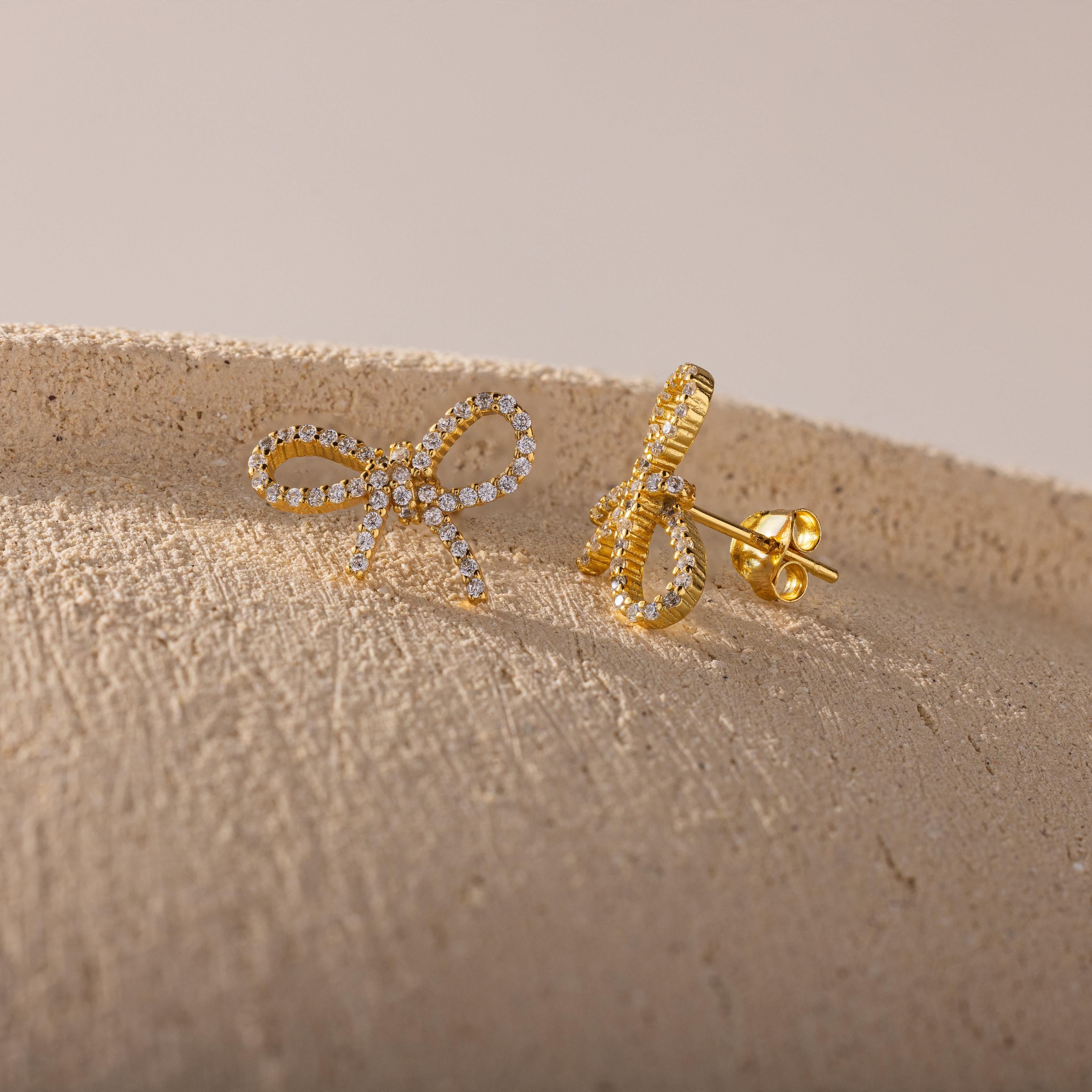 Pave Bow Studs