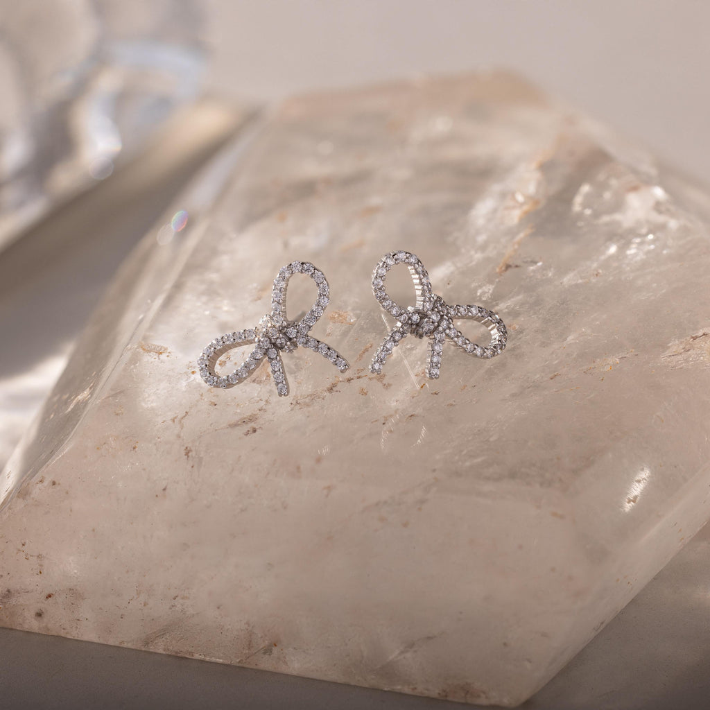 Pave Bow Studs