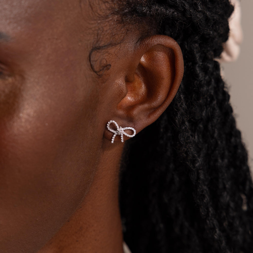 Pave Bow Studs