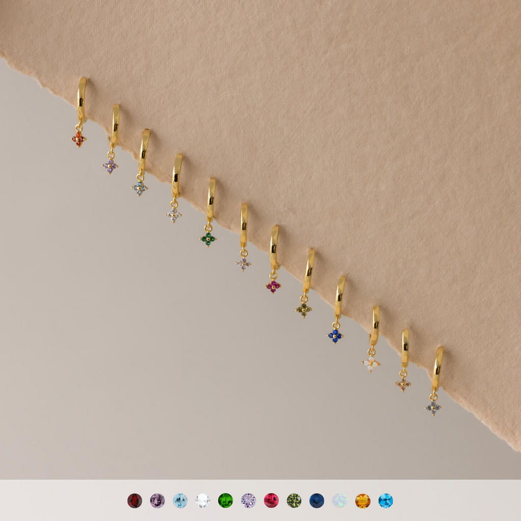 Ivy Birthstone Hoops