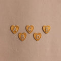 Ribbed Heart Initial Studs
