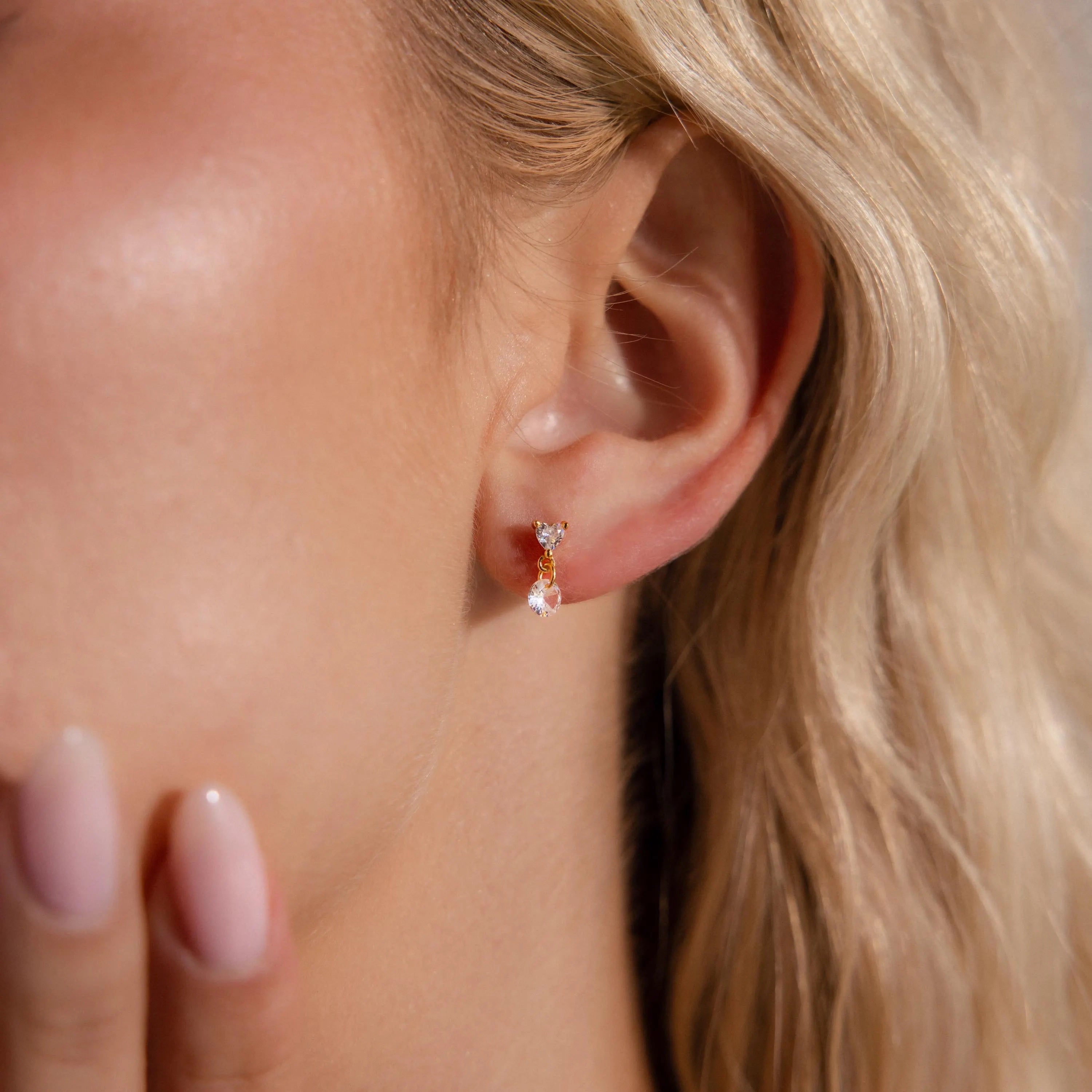 Heart Drop Flatback Studs
