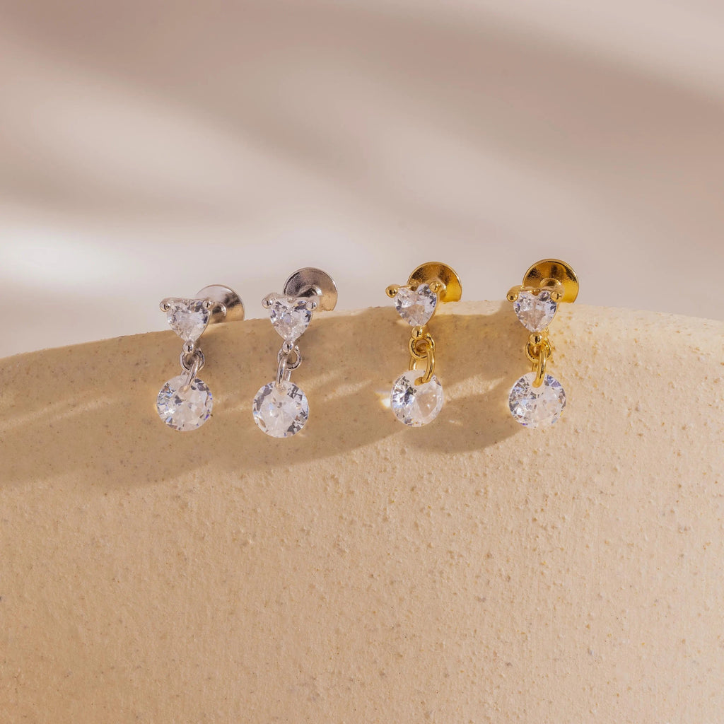Heart Drop Flatback Studs