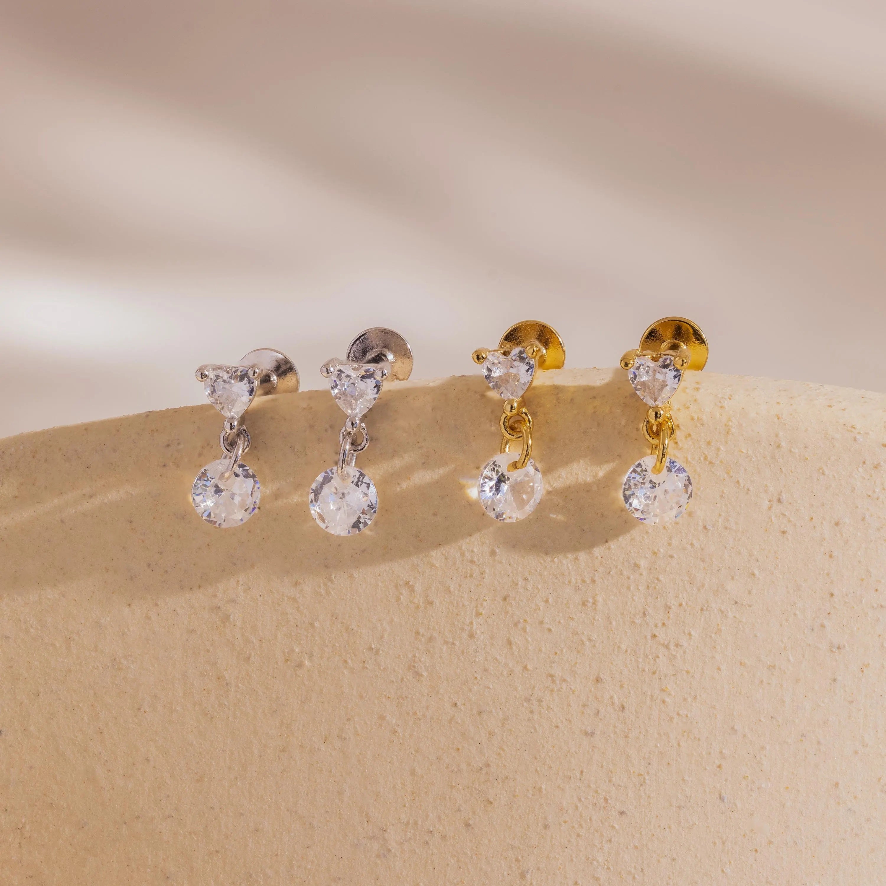 Heart Drop Flatback Studs