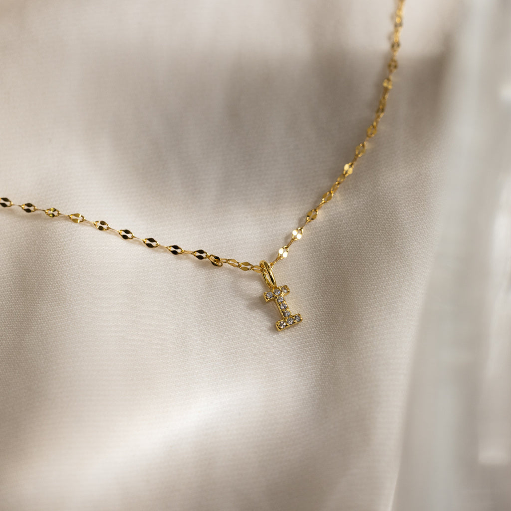 Dainty Pave Letter Necklace