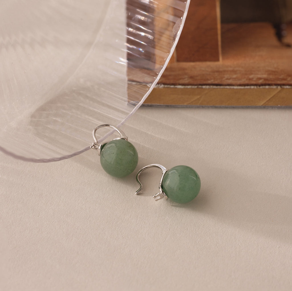 Jade Dome Drop Earrings