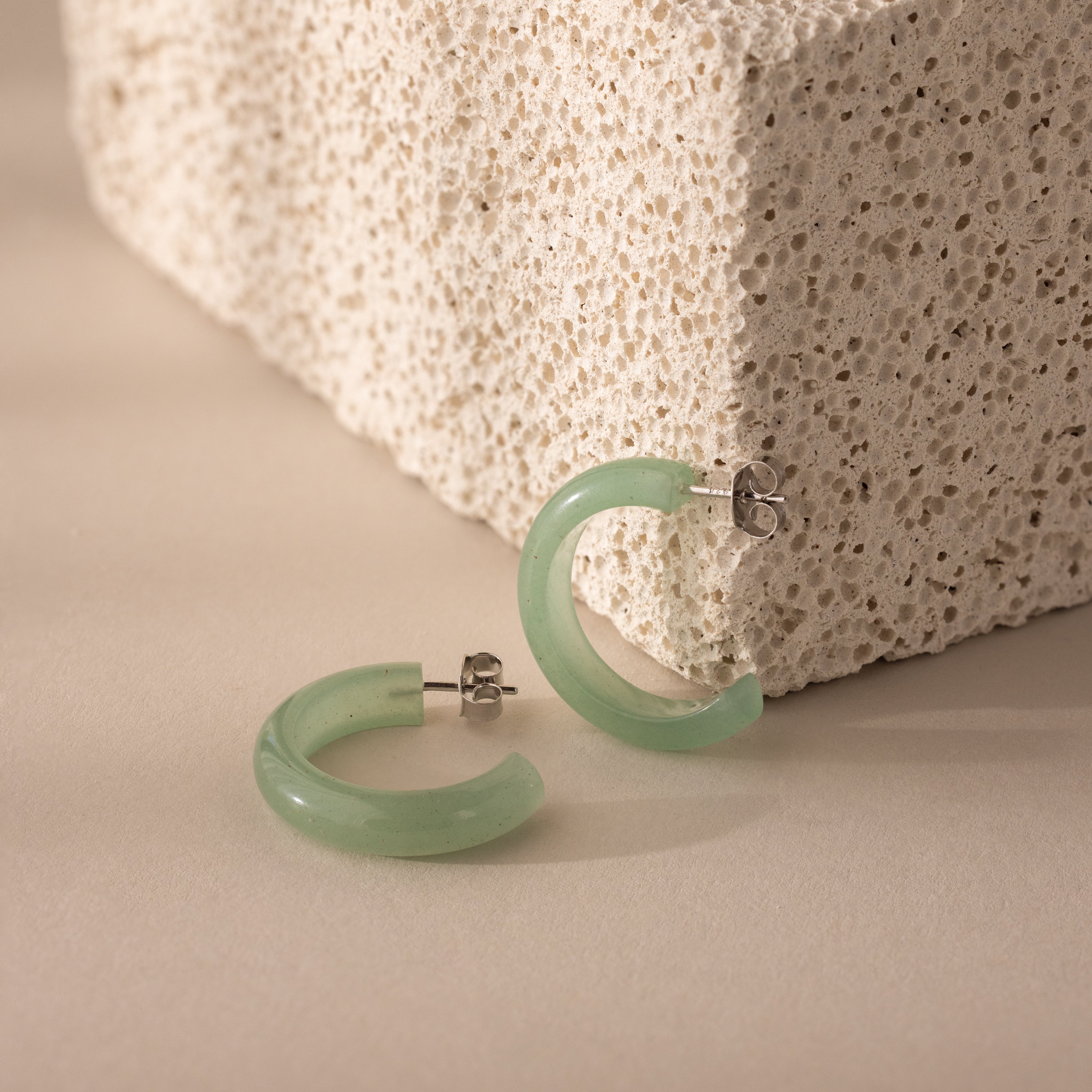 Jade Hoop Earrings