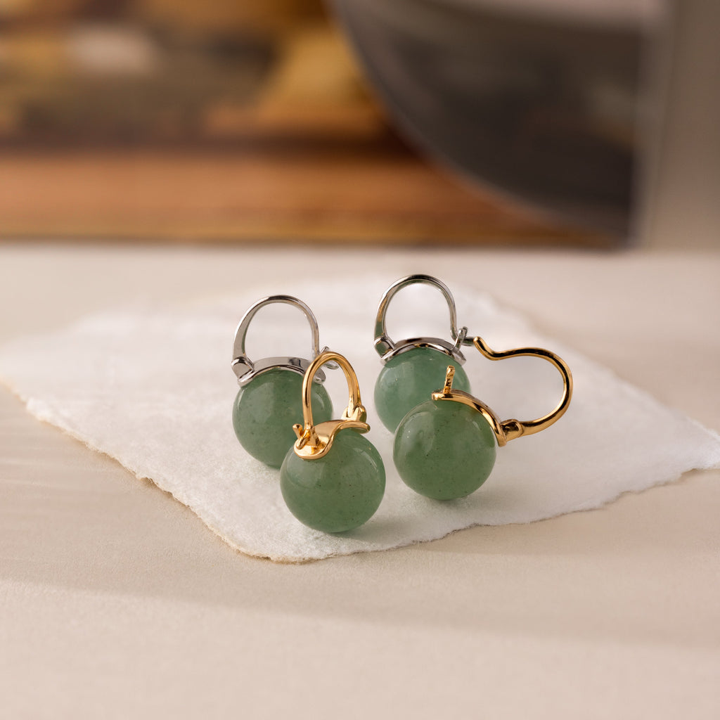 Jade Dome Drop Earrings