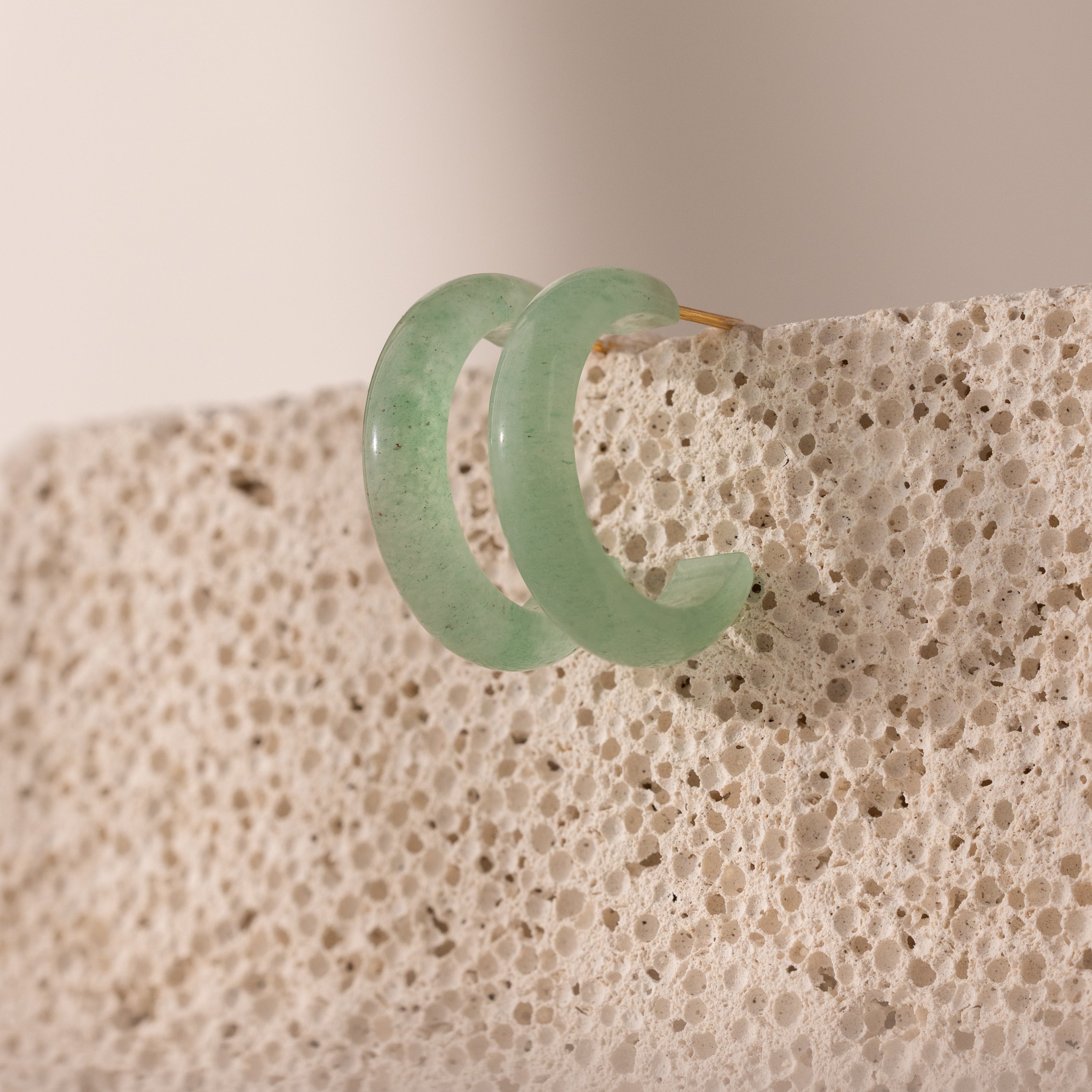 Jade Hoop Earrings