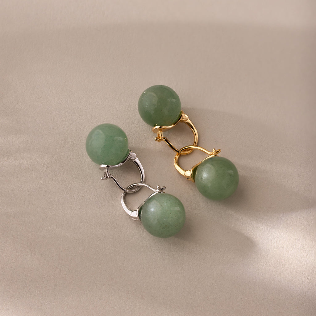 Jade Dome Drop Earrings