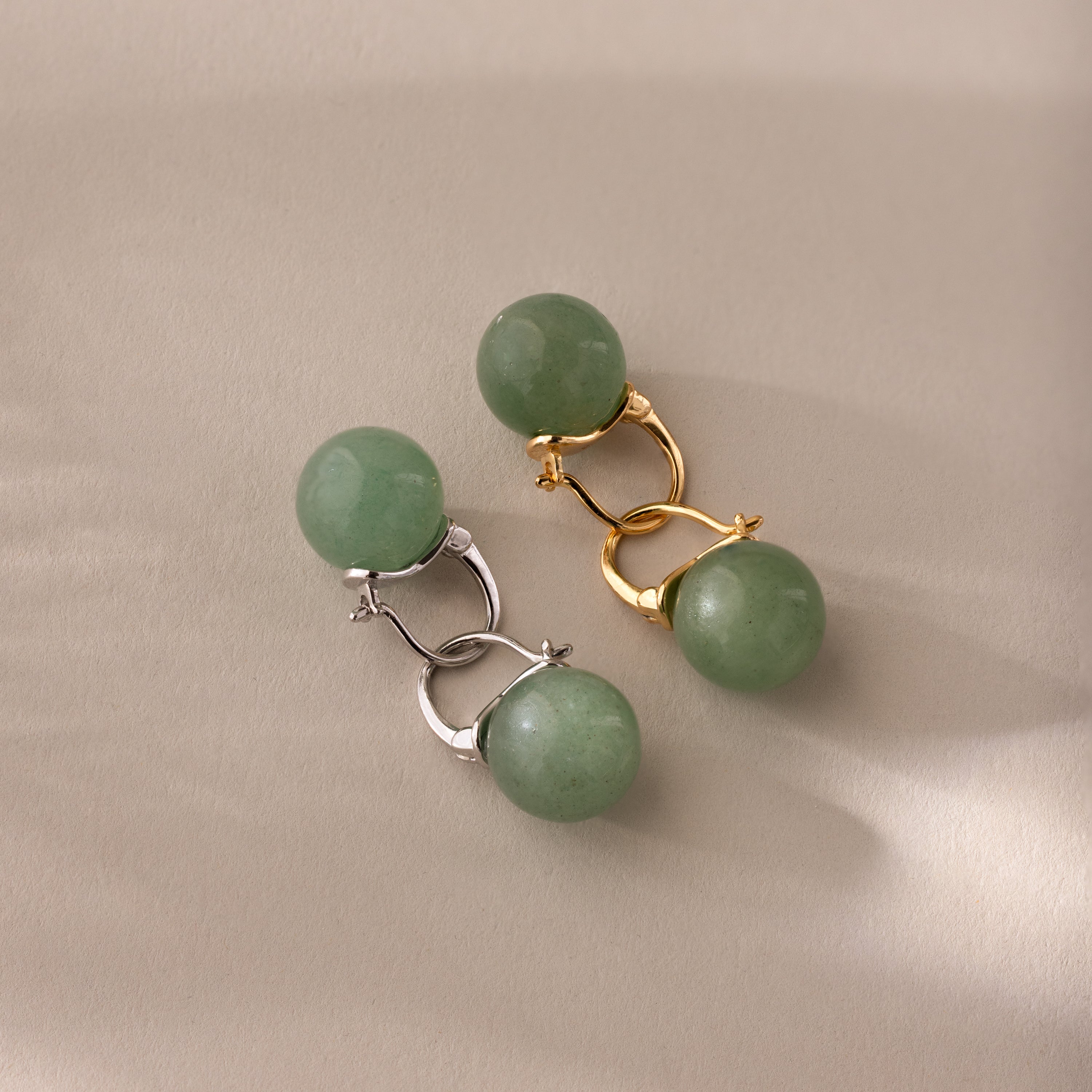 Jade Dome Drop Earrings