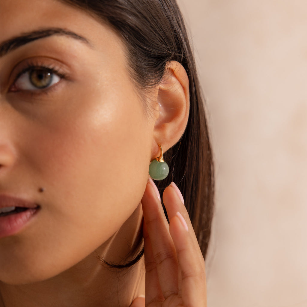 Jade Dome Drop Earrings