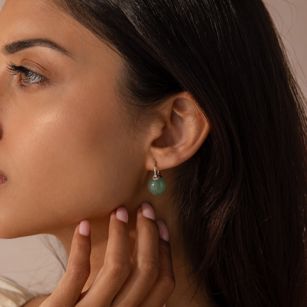 Jade Dome Drop Earrings