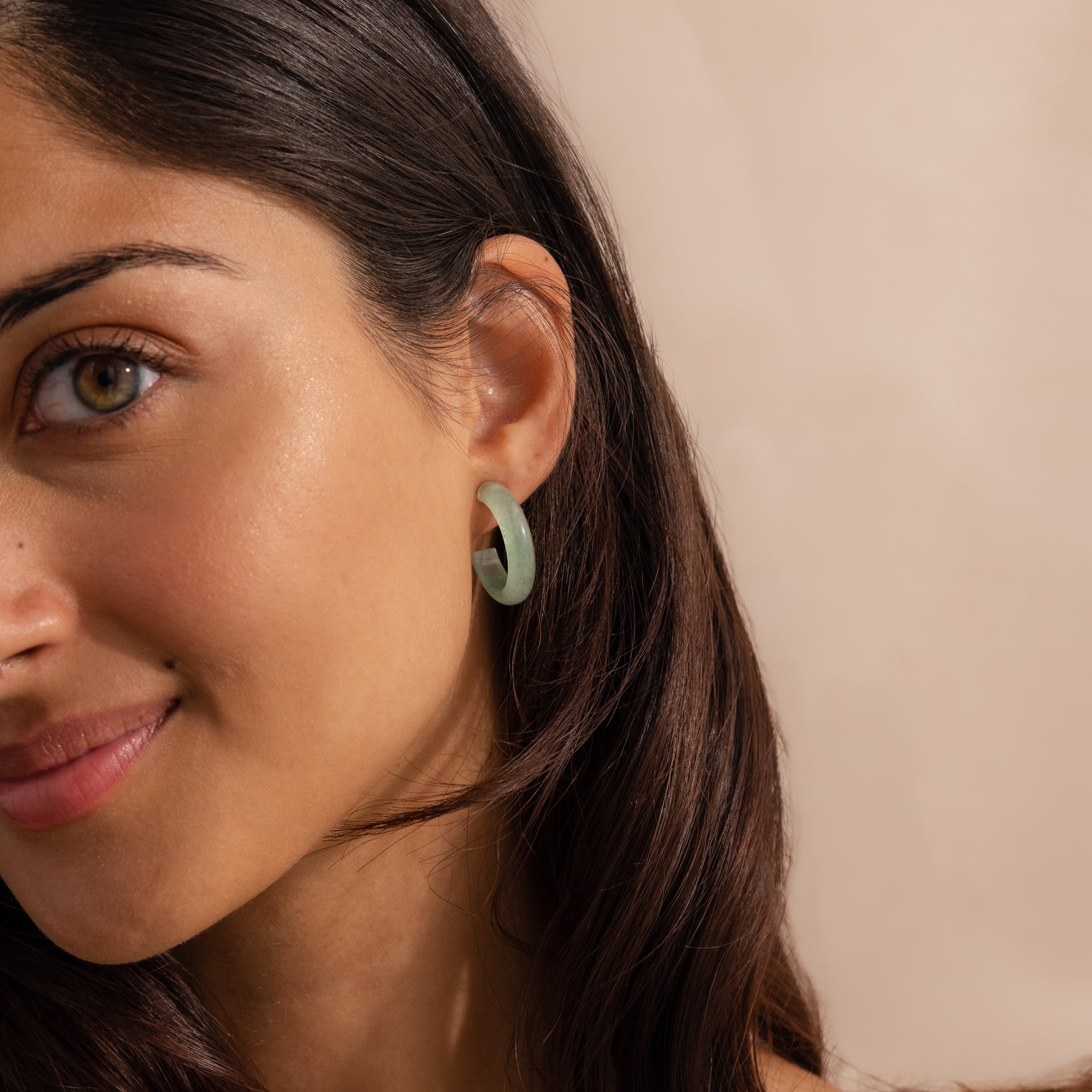 Jade Hoop Earrings