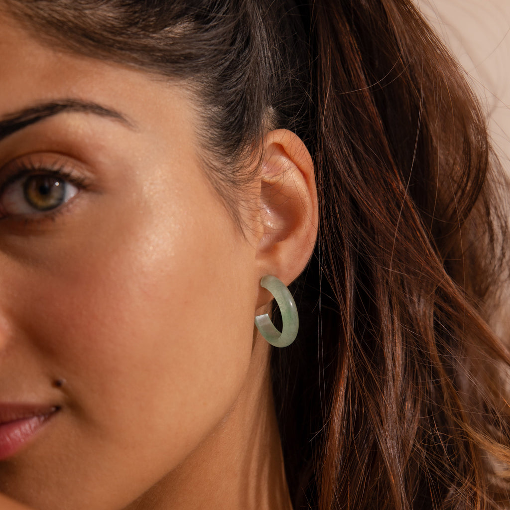 Jade Hoop Earrings