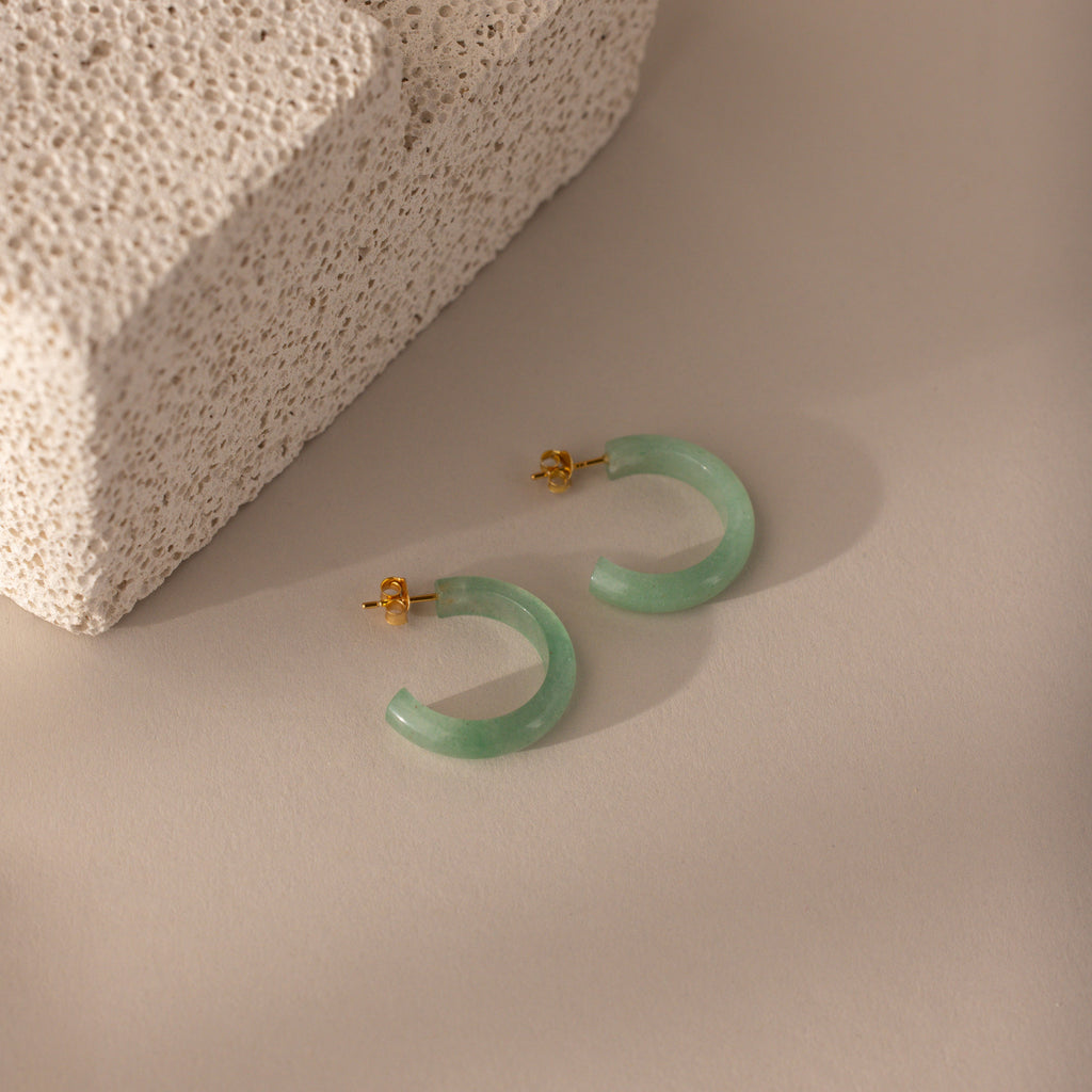 Jade Hoop Earrings