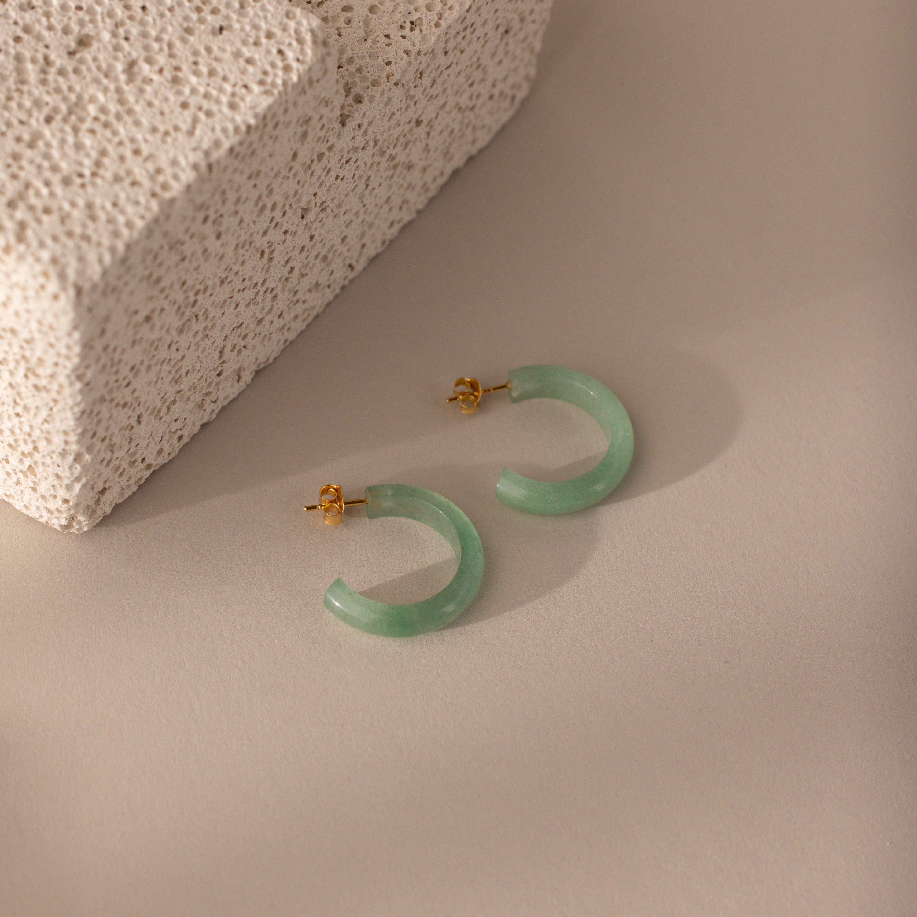 Jade Hoop Earrings