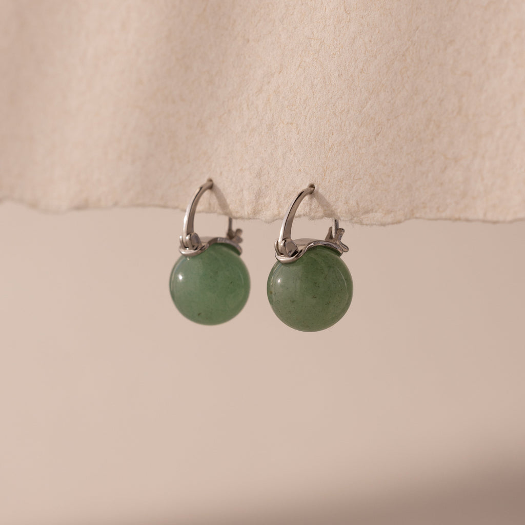 Jade Dome Drop Earrings