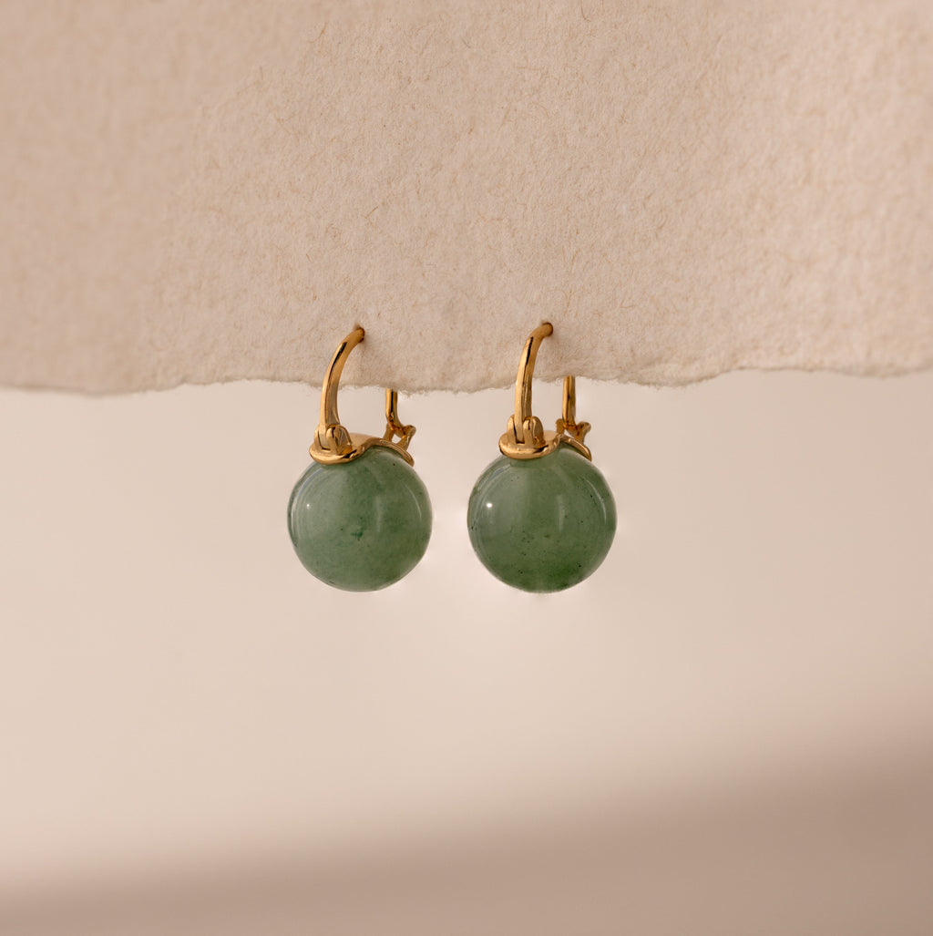 Jade Dome Drop Earrings