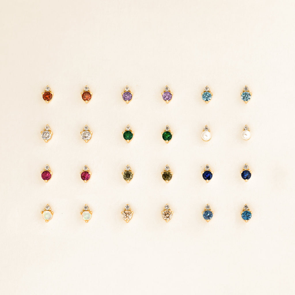 Raindrop Birthstone Studs