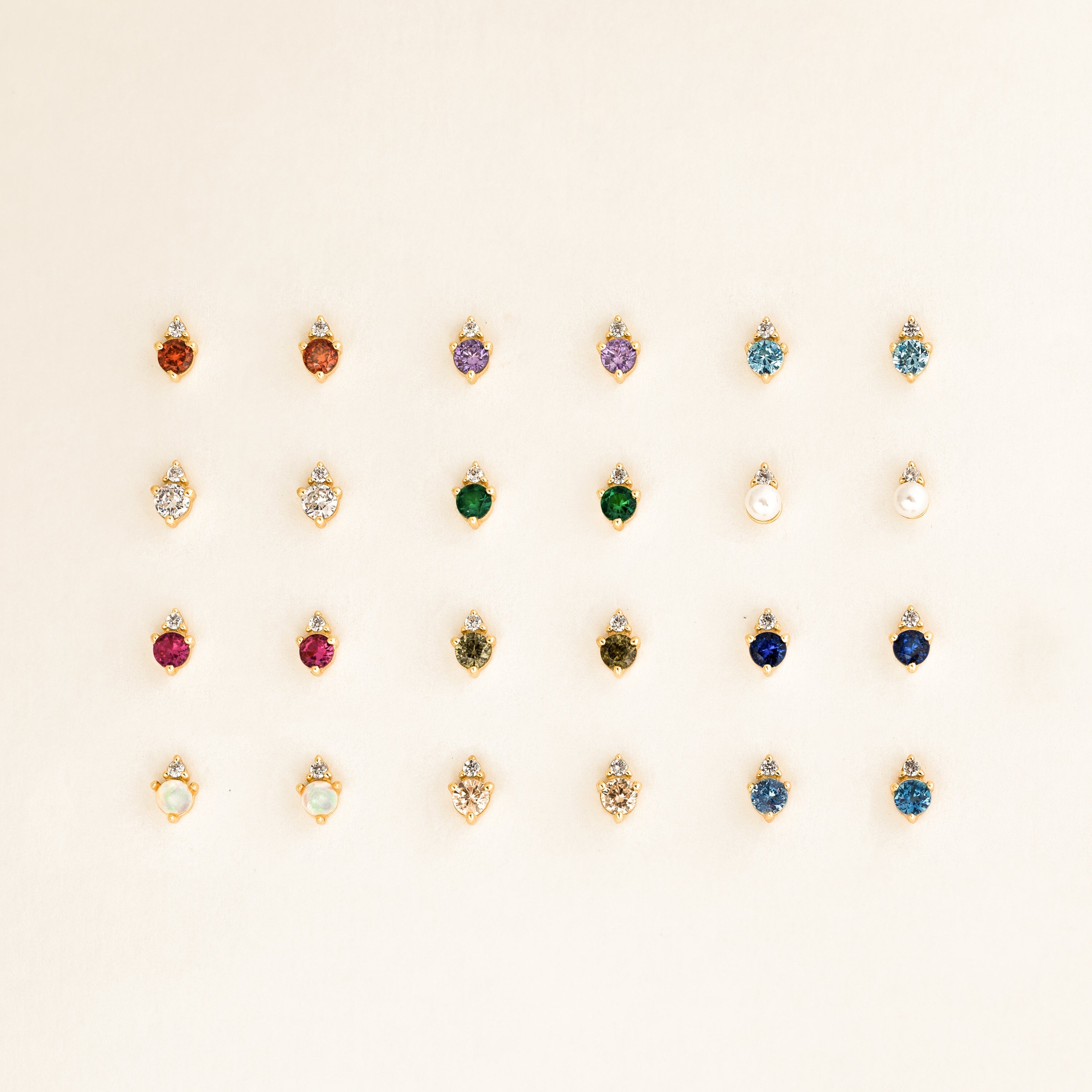Raindrop Birthstone Studs