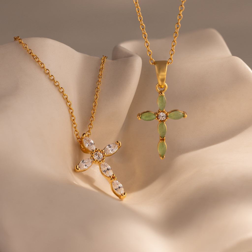 Marquise Diamond Cross Necklace