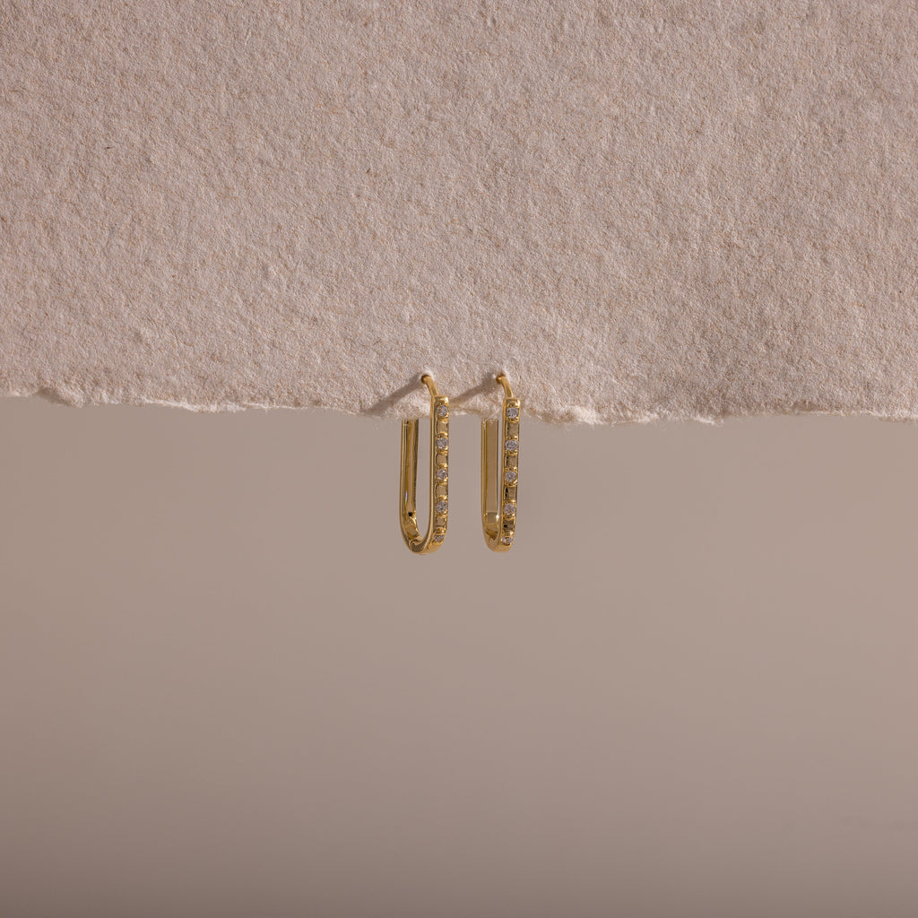 Dainty Pave Link Earrings