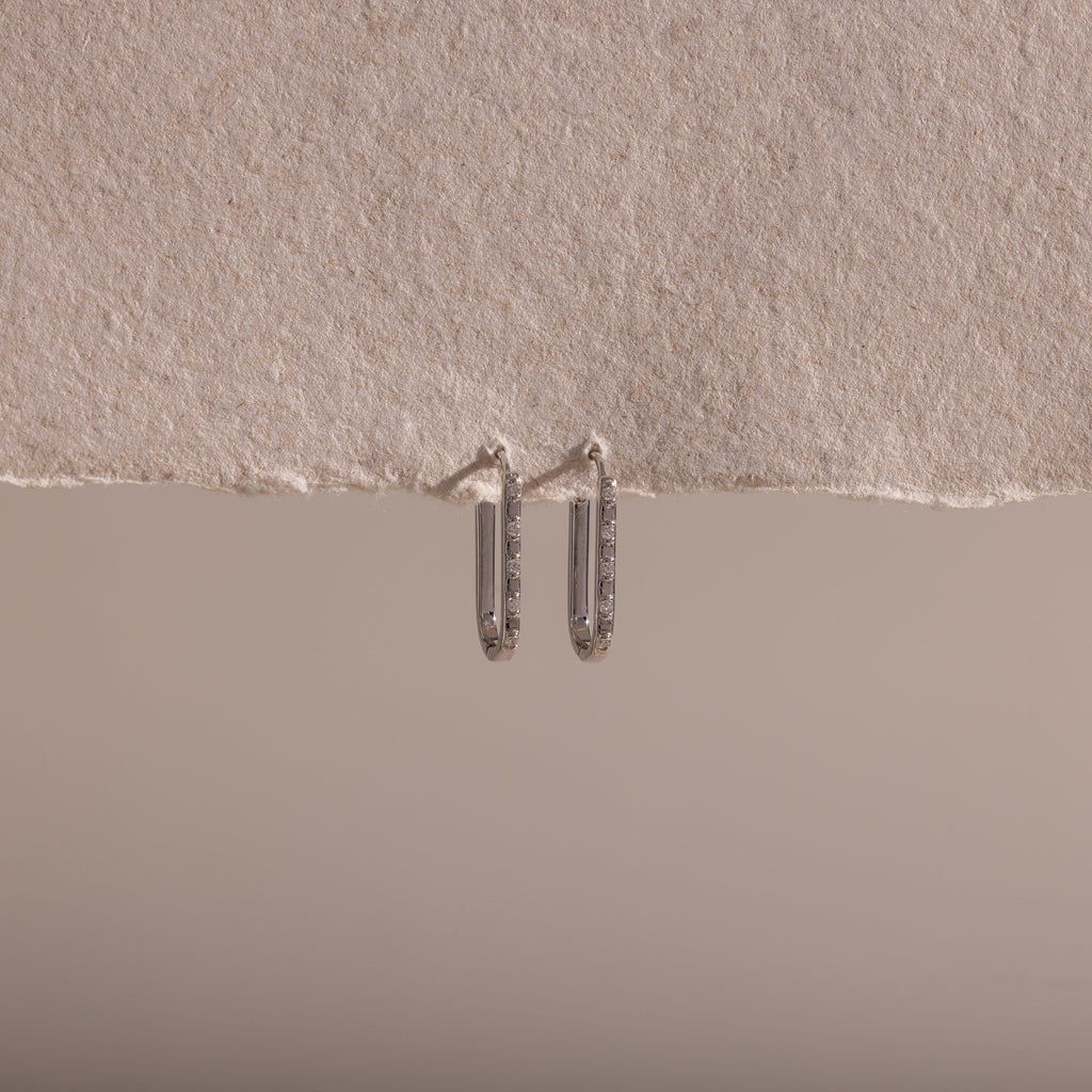 Dainty Pave Link Earrings