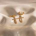 Pave Cross Hoops