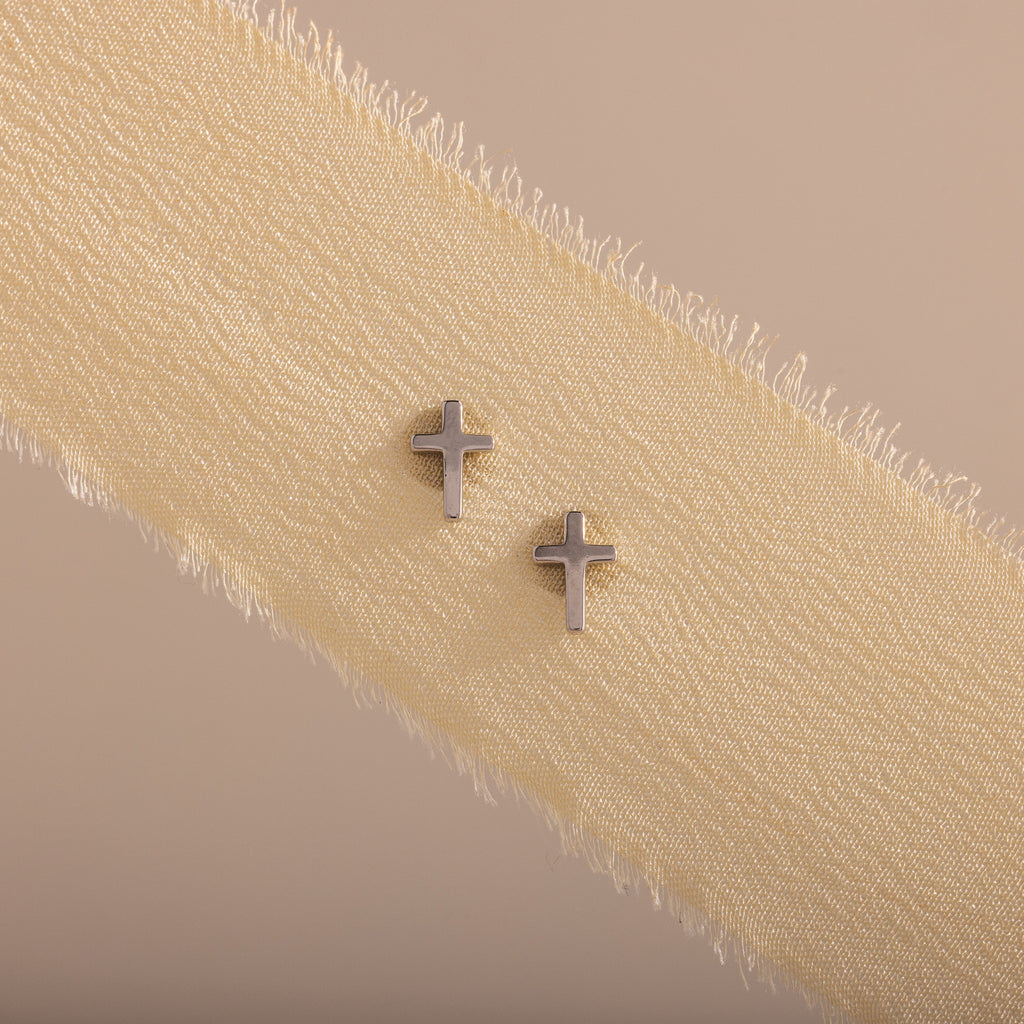 Dainty Cross Studs