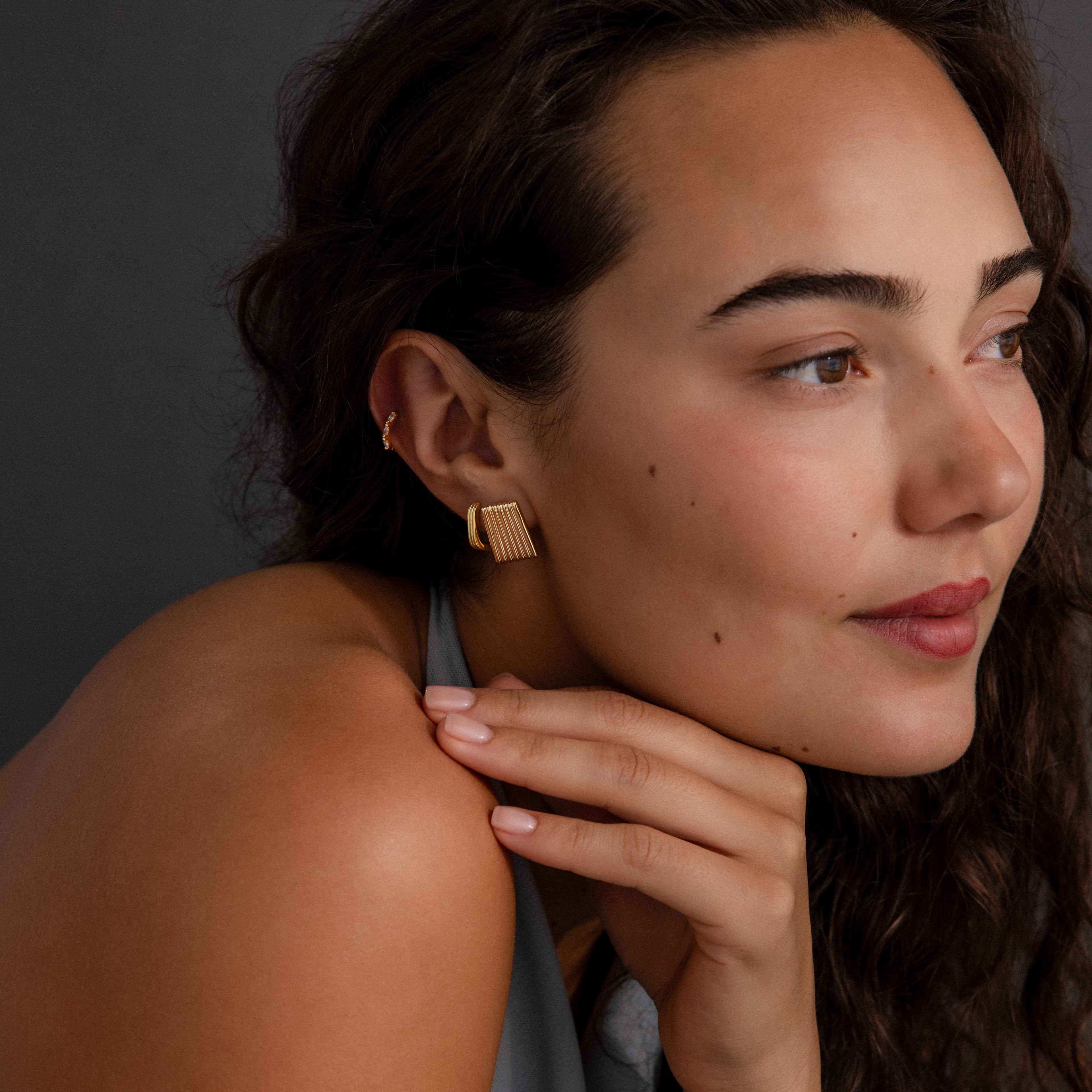 Ribbed Earrings