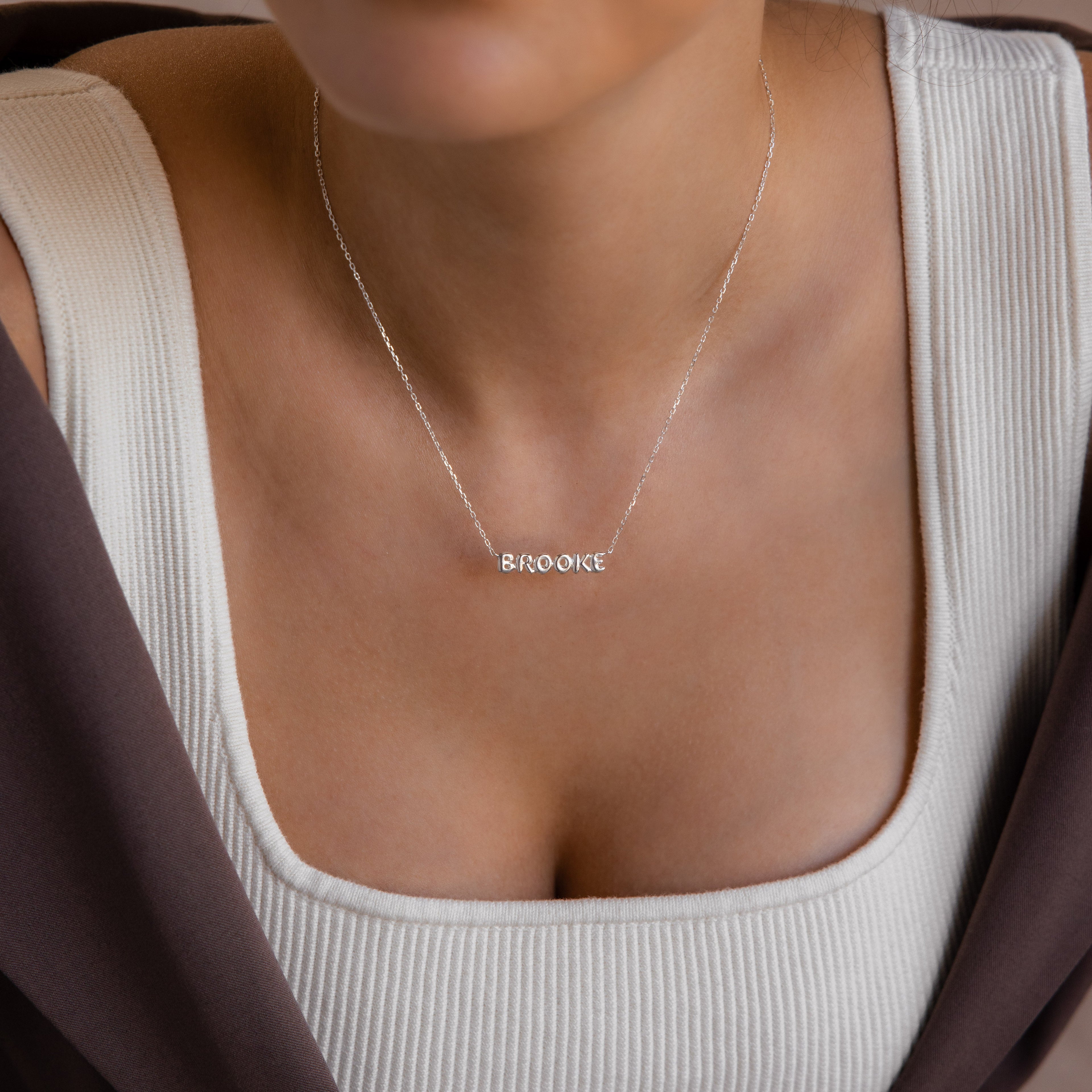 Tiny Bubble Name Necklace
