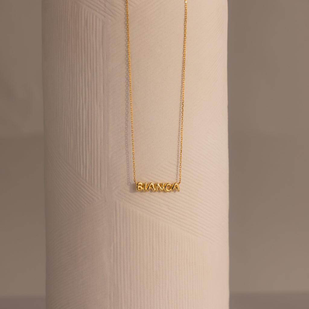 Tiny Bubble Name Necklace