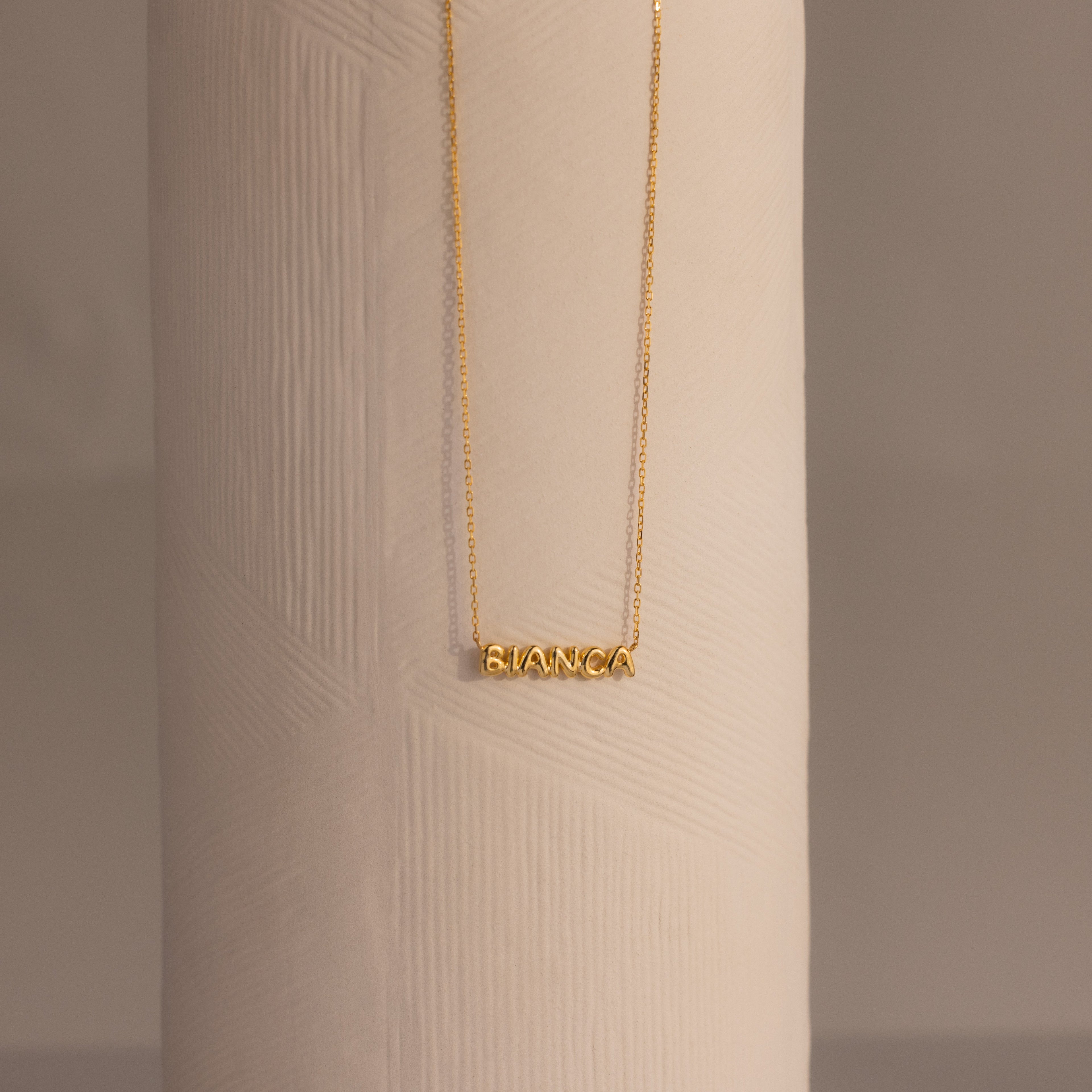 Tiny Bubble Name Necklace